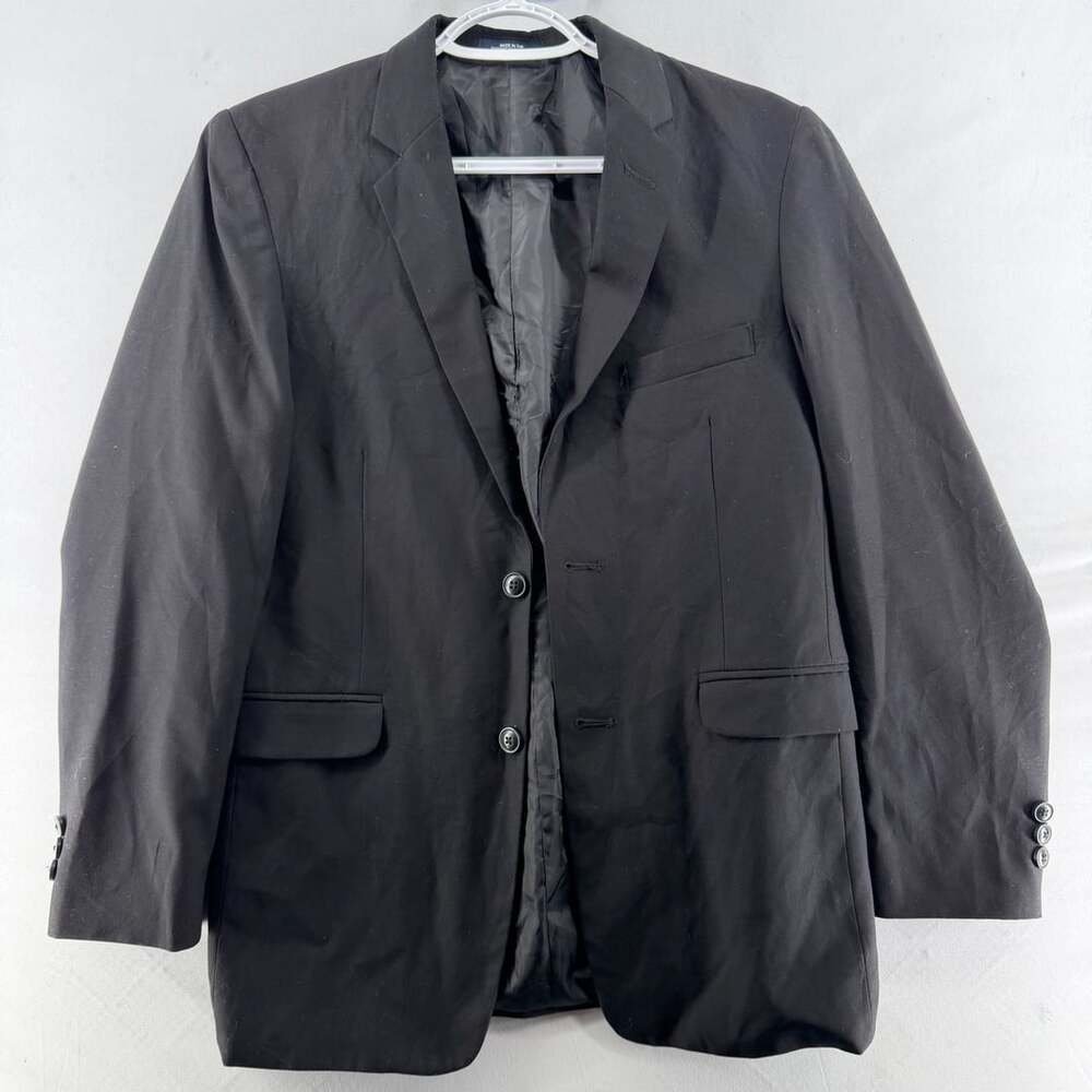 1608 Chaps Black Wool Blend Blazer Jacket Size 18 Regular